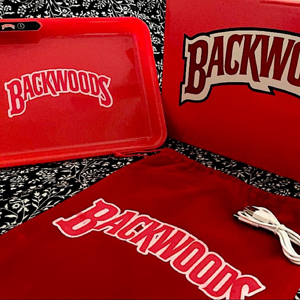 Red BACKWOODS LED Rolling Tray